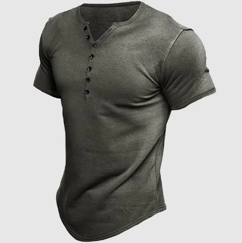 Men's Henley T-Shirt - Breathable & Comfortable