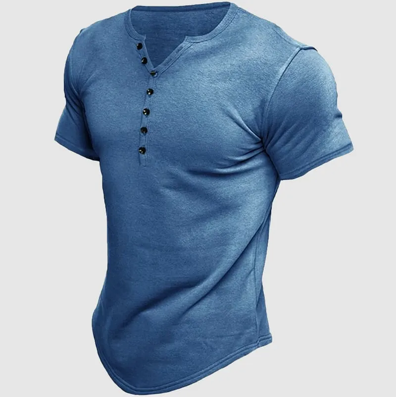 Men's Henley T-Shirt - Breathable & Comfortable