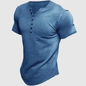 Men's Henley T-Shirt - Breathable & Comfortable