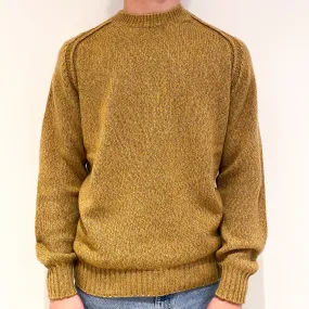 Men's Italian Gran Sasso Camel Brown Chunky Cashmere Crew Neck Jumper Large