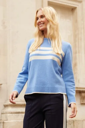 Merino Wool Cali Jumper | Blue/Cream