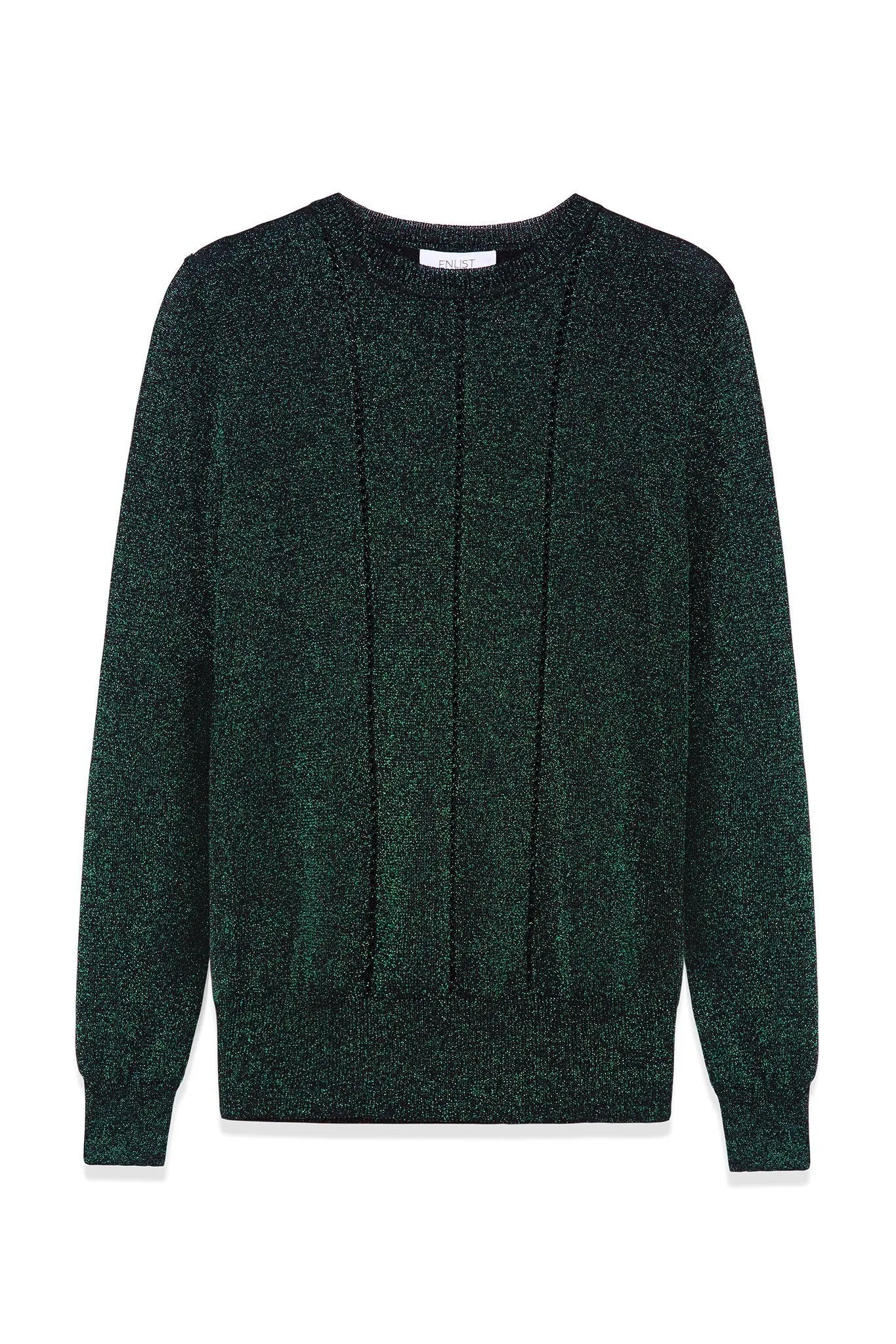 Metallic Pointelle Panelled Sweater
