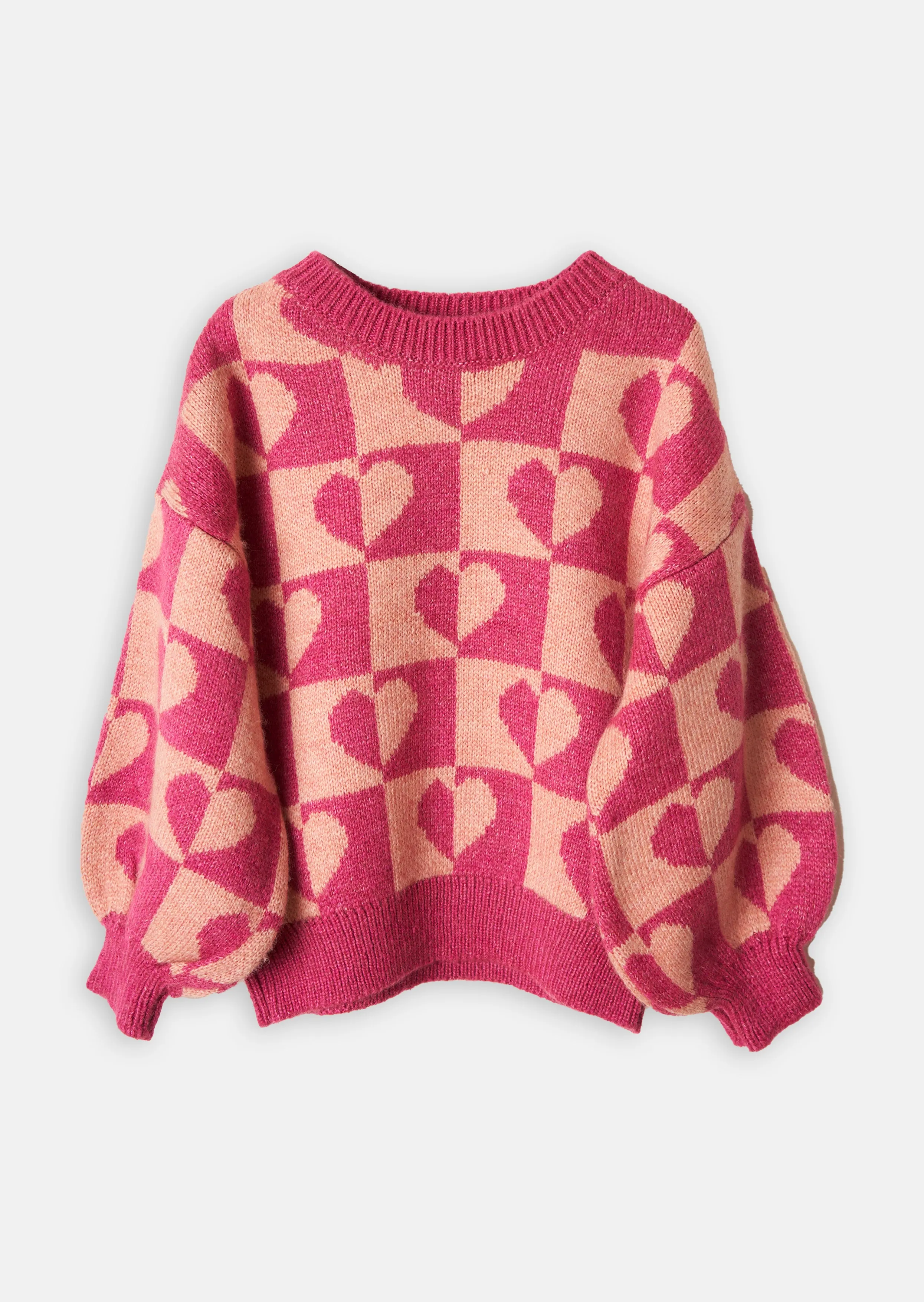 Millie Checkboard Heart Knit