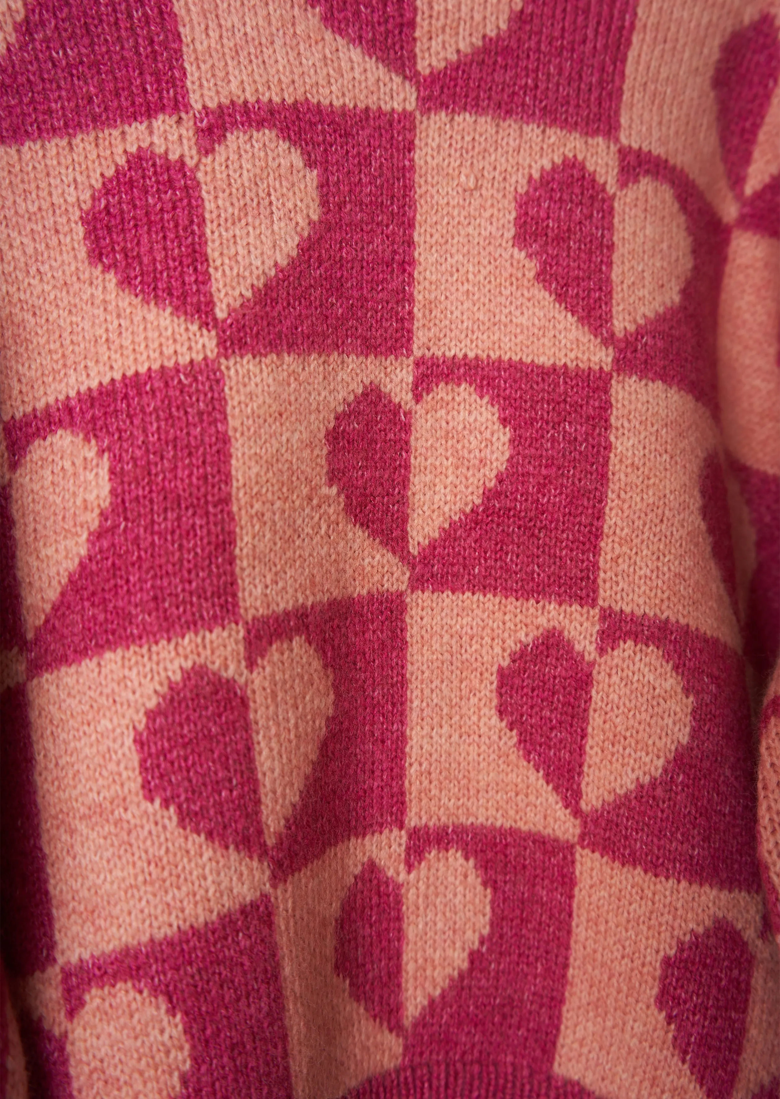 Millie Checkboard Heart Knit