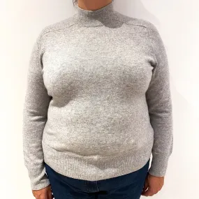 Mist Grey Cashmere Turtle Neck Jumper Extra Large