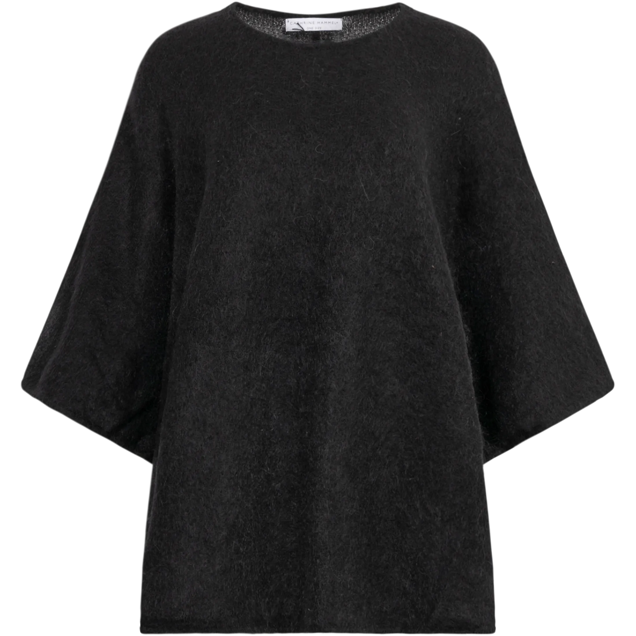 Mohair Demi Curvy Poncho - Black