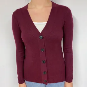Mulberry Purple Cashmere V-Neck Cardigan Small