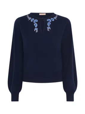 Navy Diana cashmere wool jumper