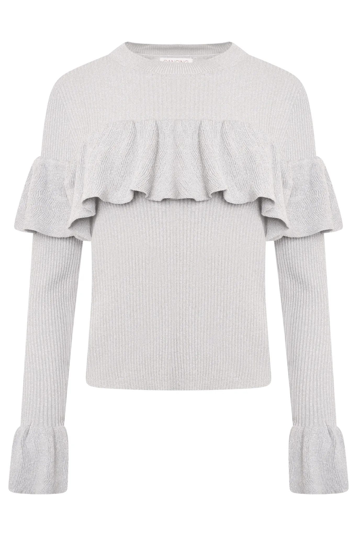 Nixie Metallic Knit Jumper in Silver