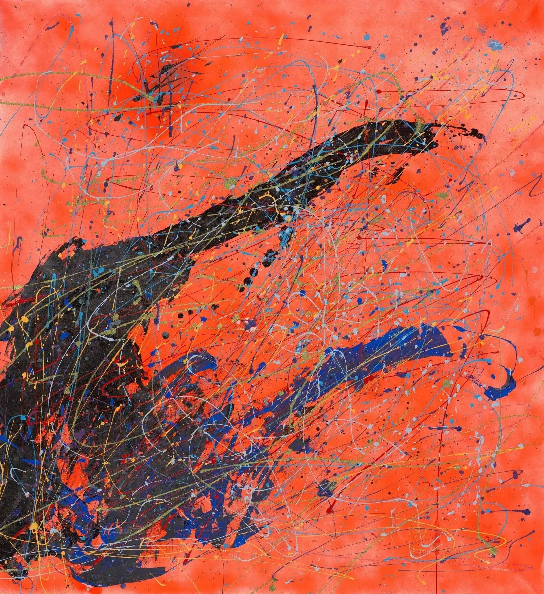 Orange Eclipse  (Print on Canvas)