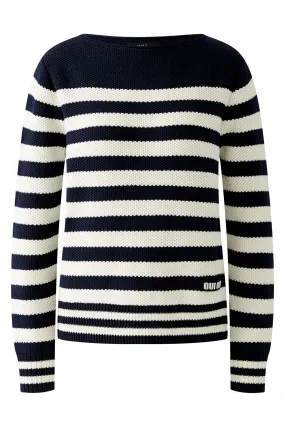 Oui 91948 Dark Blue White Striped Jumper