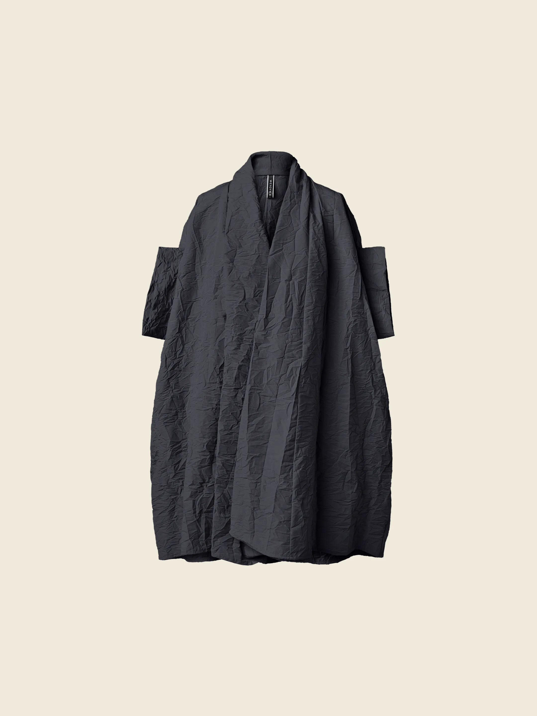 OVERCOAT IN WRINKLED FABRIC