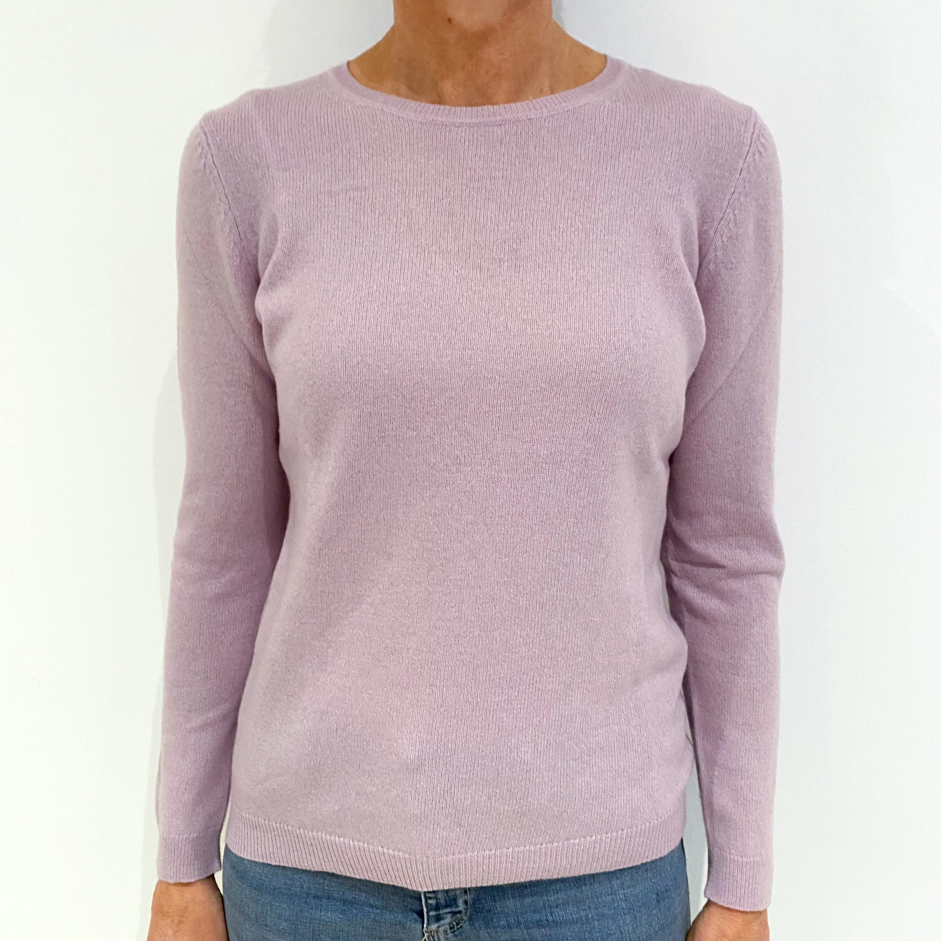 Pale Purple Cashmere Crew Neck Jumper Small