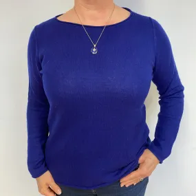 Pansy Blue Cashmere Crew Neck Jumper Large