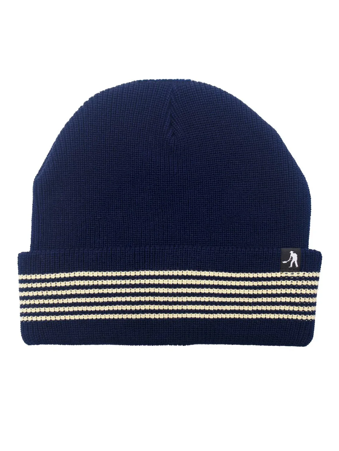 Pass-Port Organic Cotton Stripe Knit Beanie - Navy / Cream