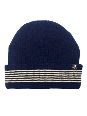 Pass-Port Organic Cotton Stripe Knit Beanie - Navy / Cream