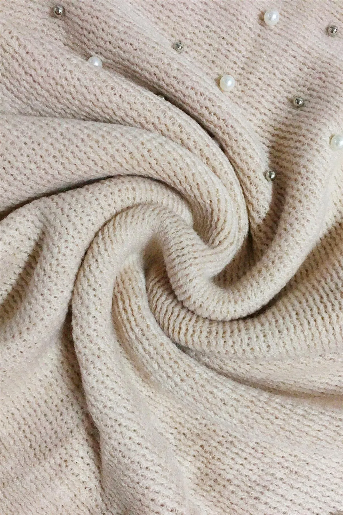 Pearl & Bead Shoulder Knitted Poncho