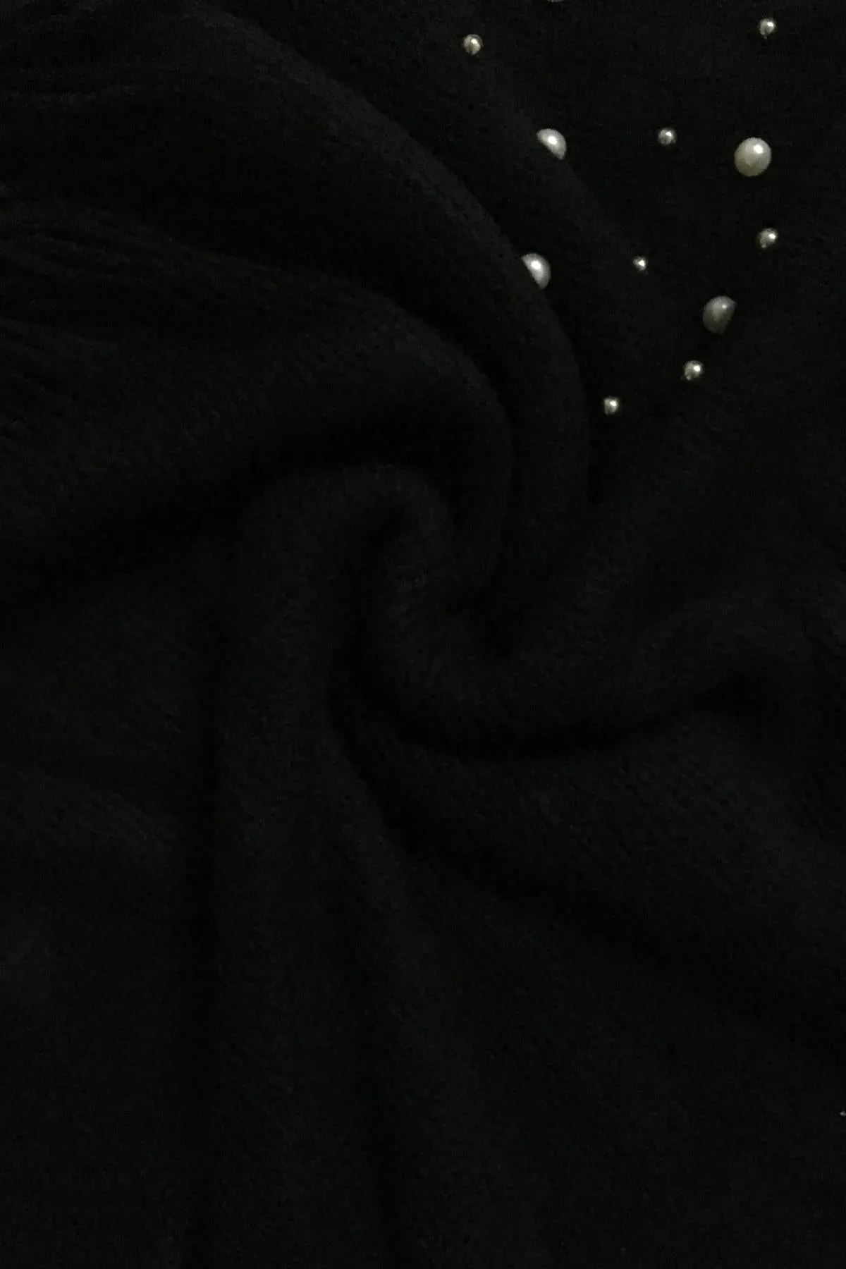 Pearl & Bead Shoulder Knitted Poncho