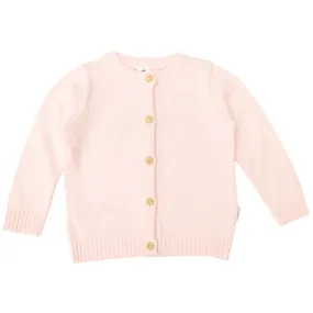 Pink Cotton Knit Cardigan