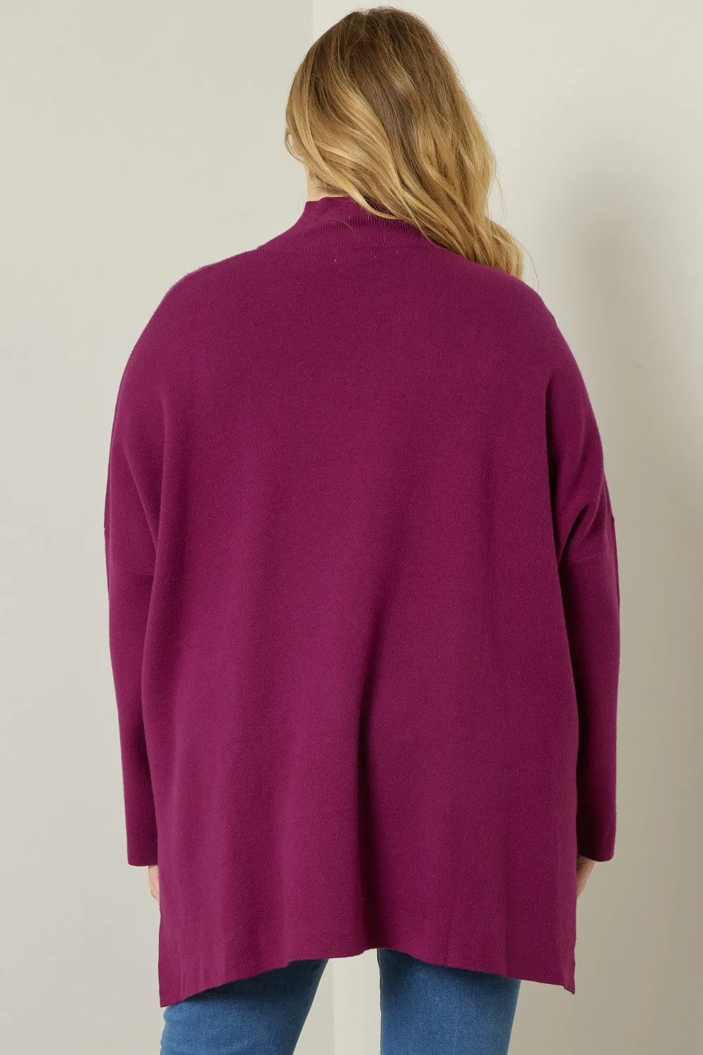 Plum Mock Neck Sweater