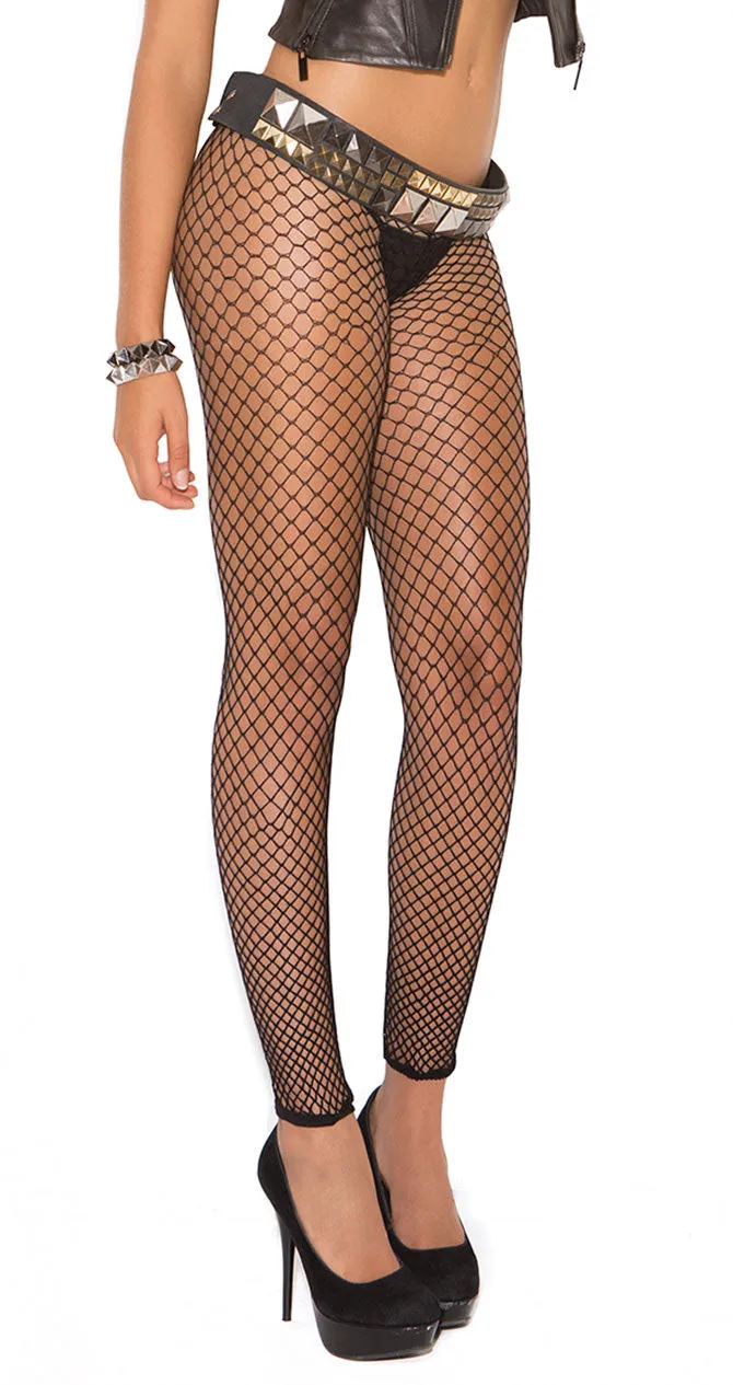 Plus Size Black Net Leggings 1516Q