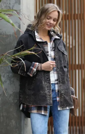 Premium Poplin Oversized Vintage Washed Shacket