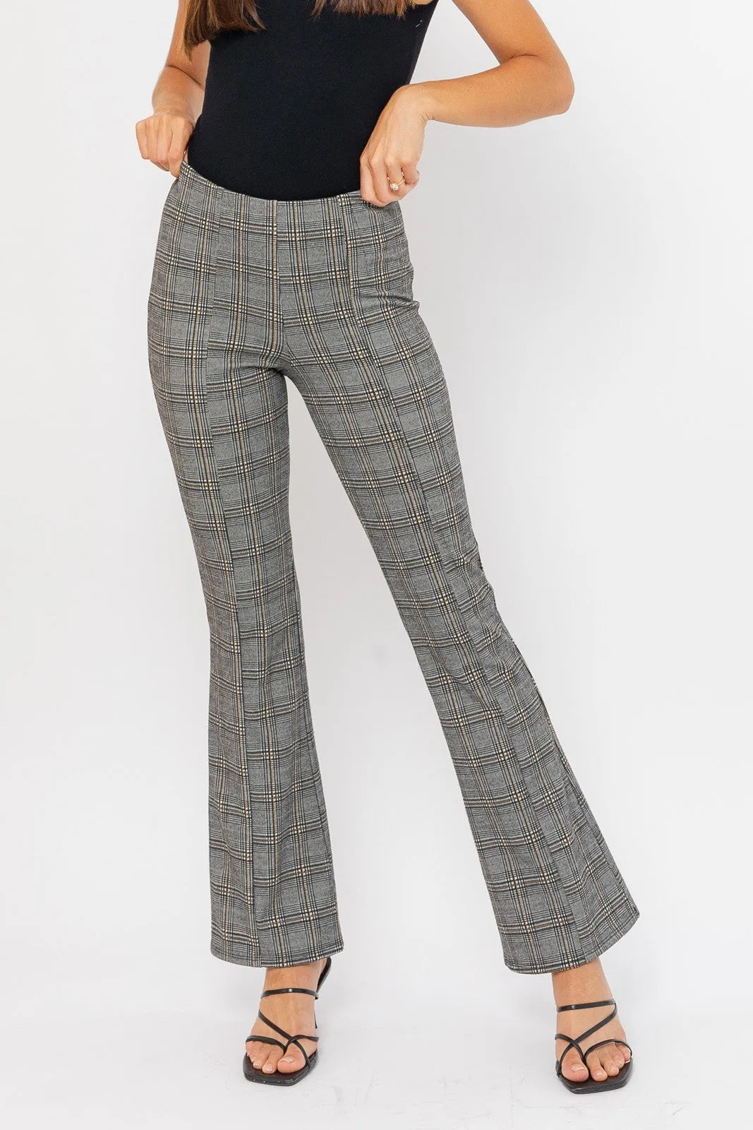 "Twin Flame" Plaid Flare Pants