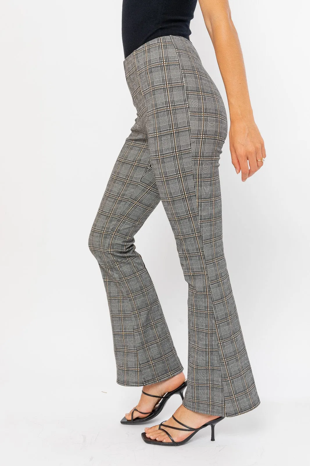 "Twin Flame" Plaid Flare Pants