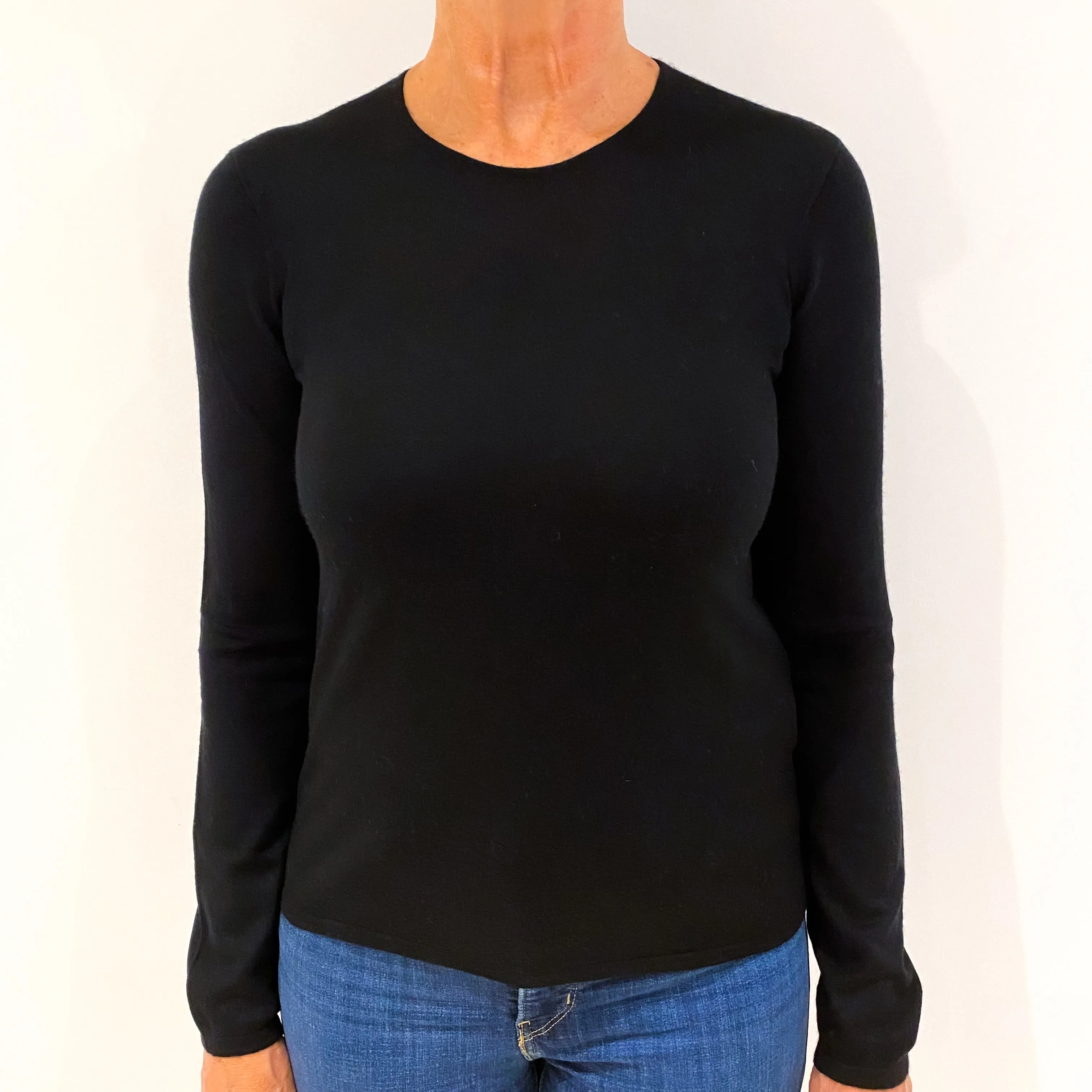 Ralph Lauren Black Cashmere Crew Neck Jumper Medium