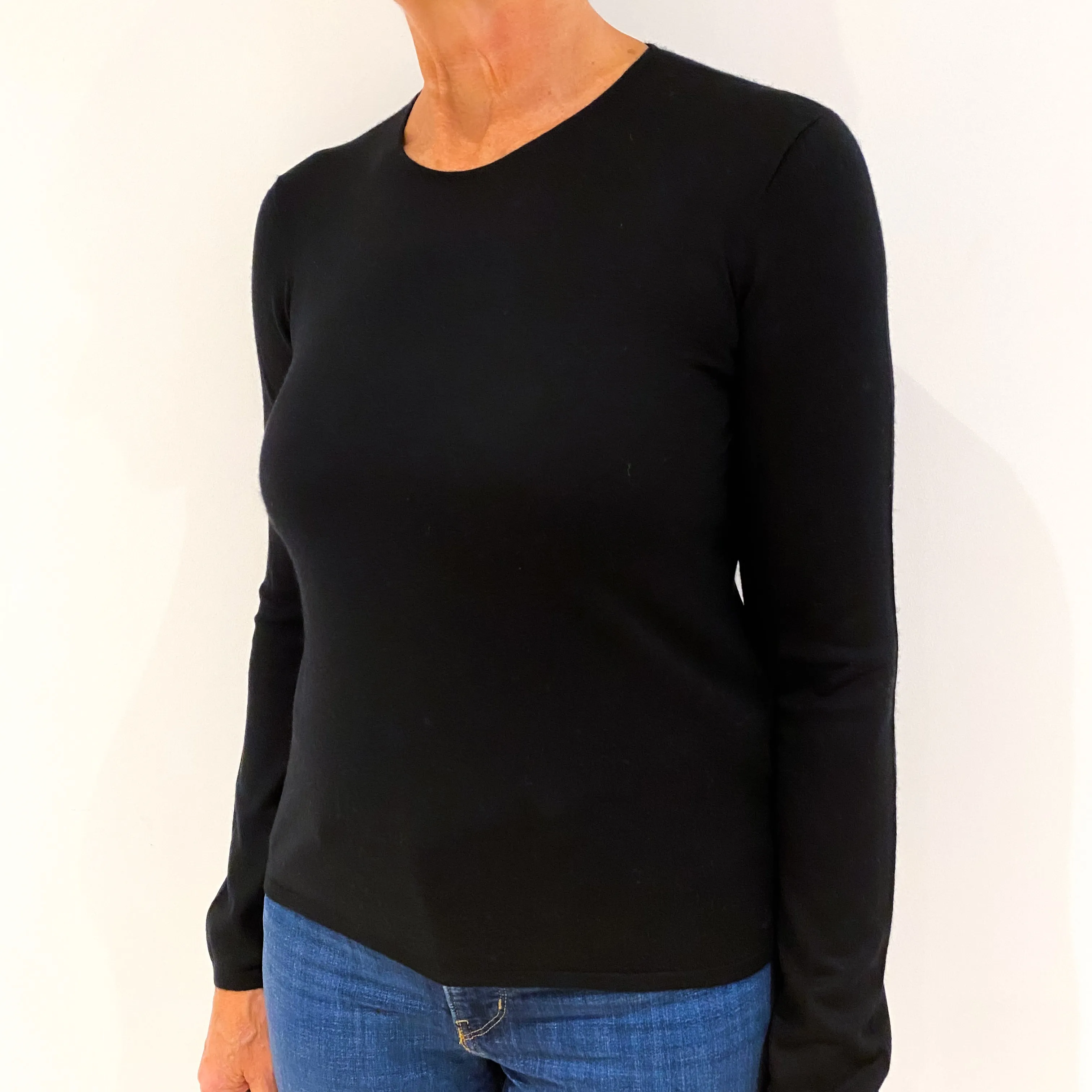 Ralph Lauren Black Cashmere Crew Neck Jumper Medium