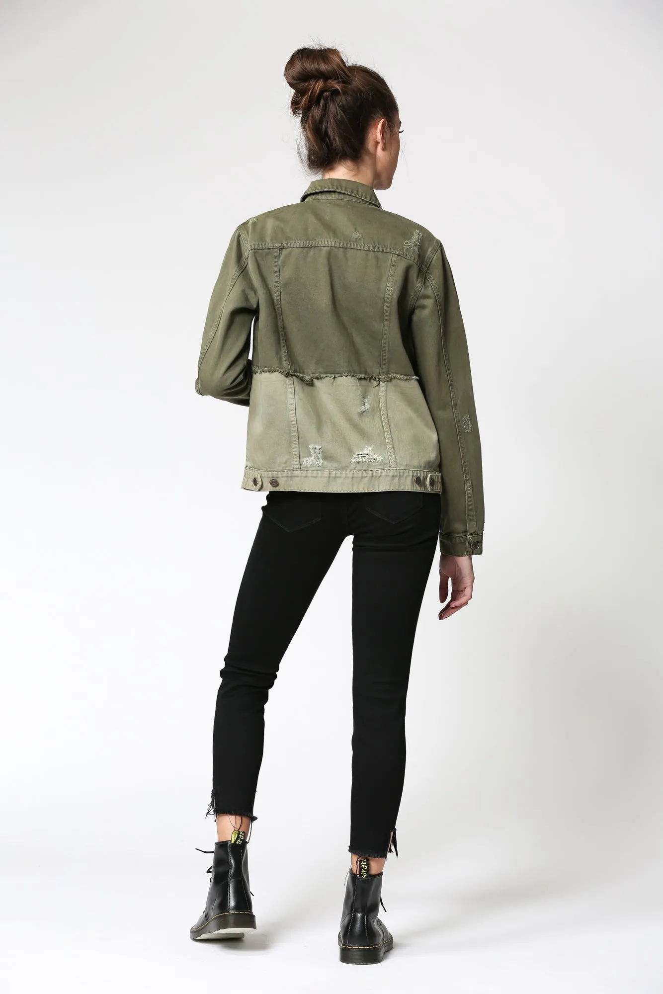 [REBEL] 2-TONED  OLIVE JACKET