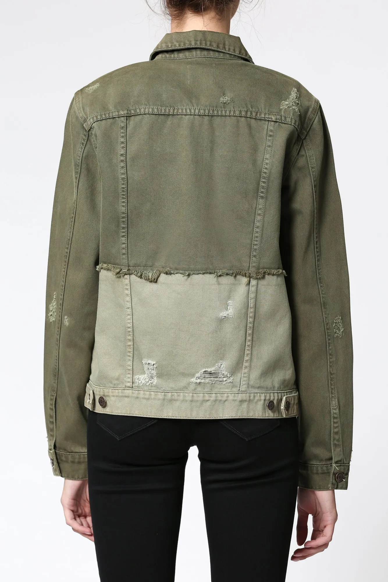 [REBEL] 2-TONED  OLIVE JACKET