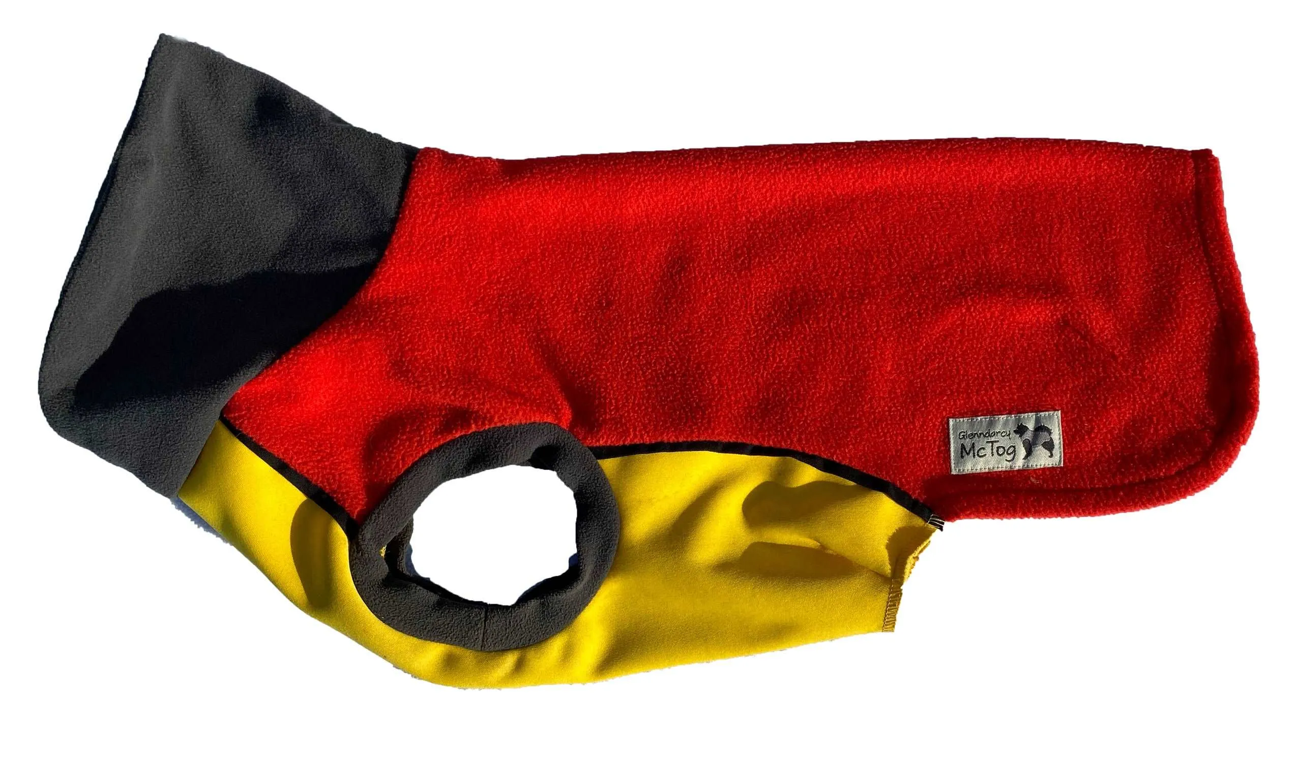 Red Yellow Polar Fleece - Waterproof belly McTog Dog Jumper