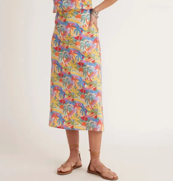 Ryan Slip Skirt - Palm Scene