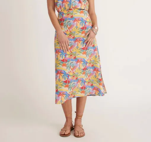 Ryan Slip Skirt - Palm Scene