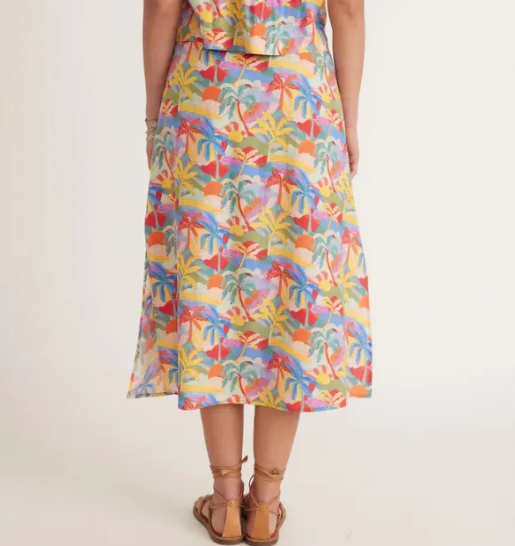 Ryan Slip Skirt - Palm Scene