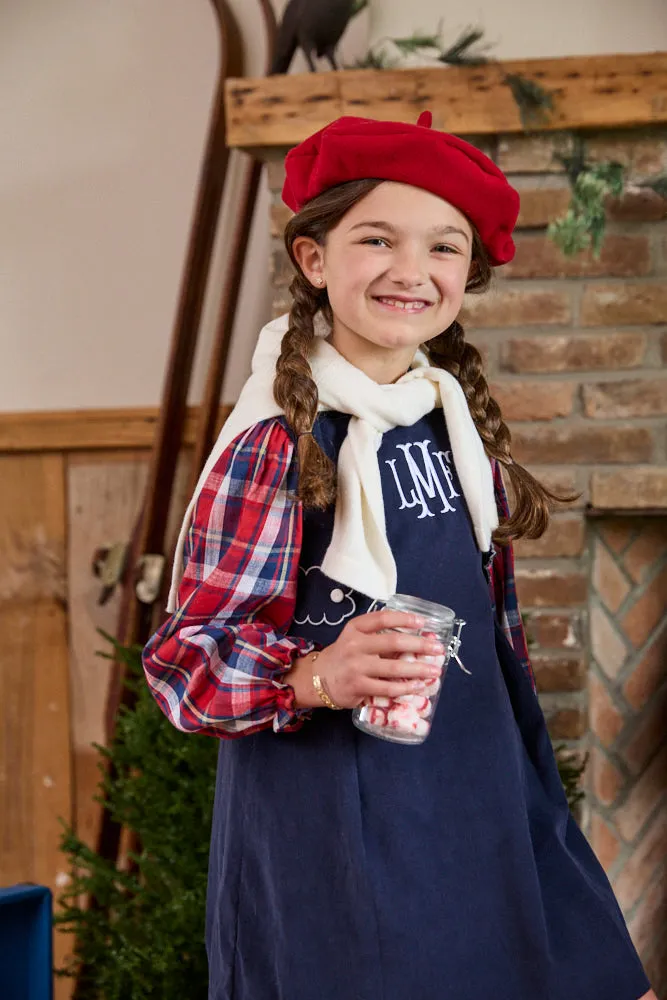 Scalloped Delia Jumper -- Navy Cord