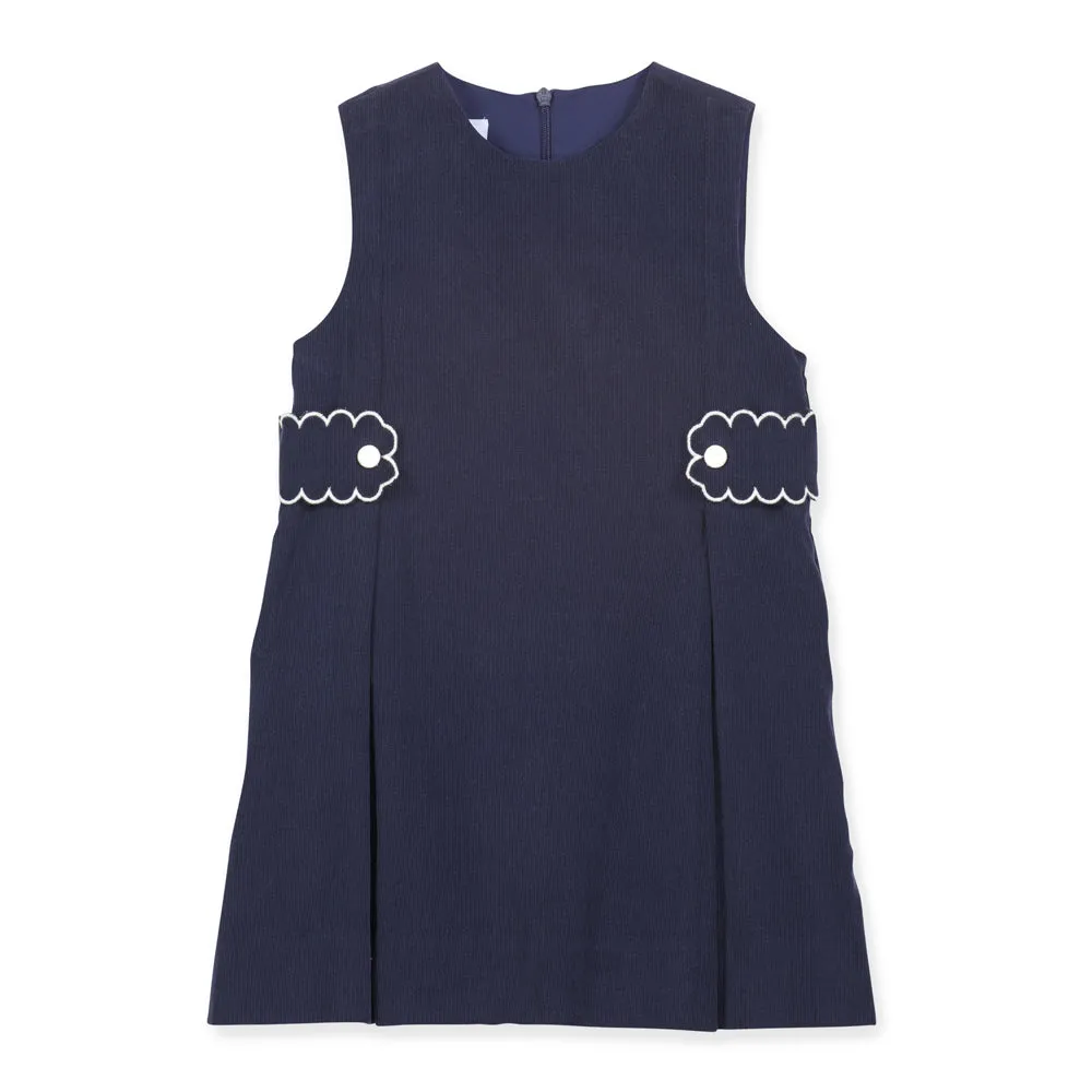 Scalloped Delia Jumper -- Navy Cord