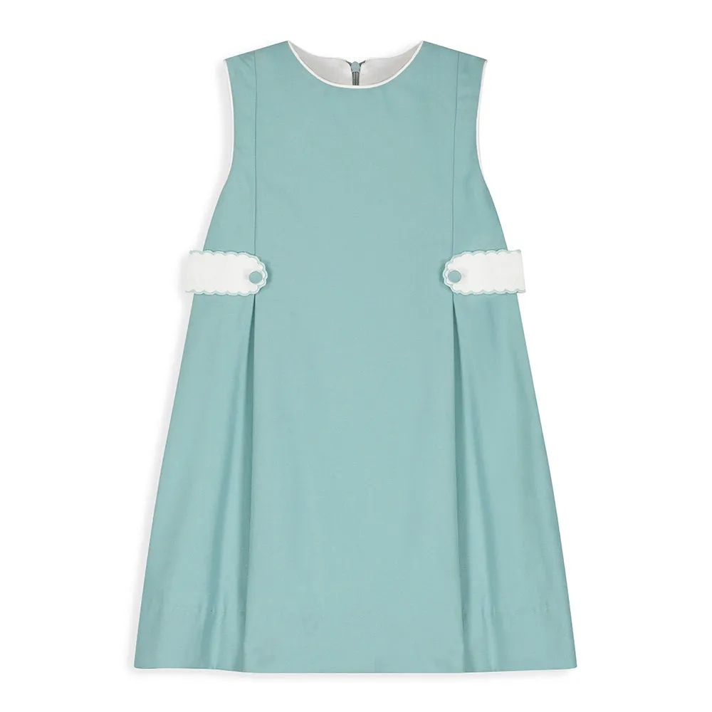 Scalloped Side Tab Dress -- Wasabi