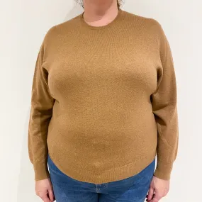 Scottish Butterscotch Brown Cashmere Crew Neck Jumper Extra Large