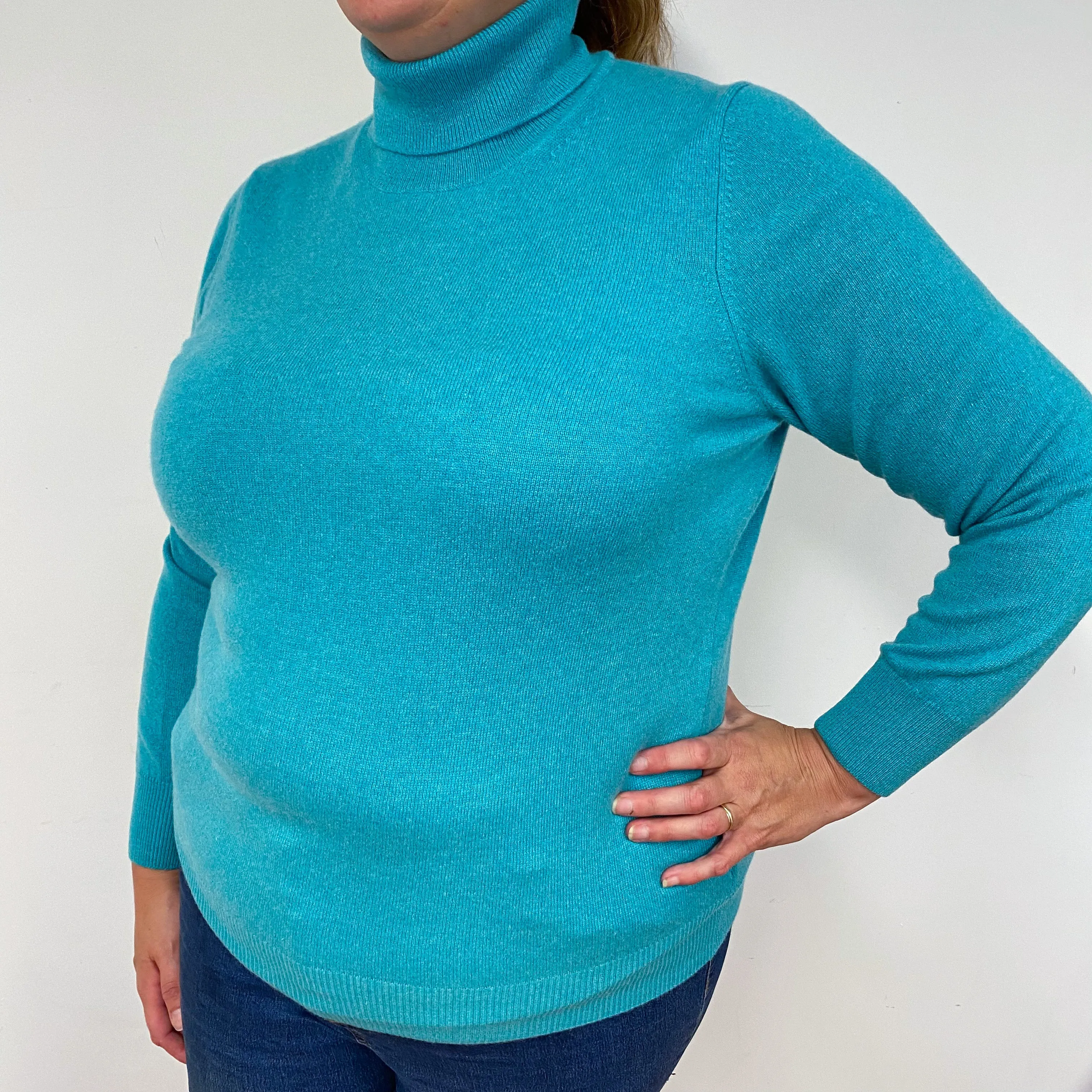 Sea Green Polo Neck Jumper Extra  Large