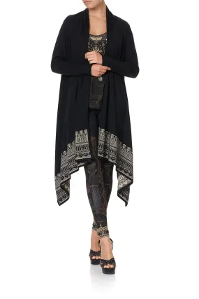SHAPED HEM CARDIGAN WITH FITTED SLEEVE COBRA KING