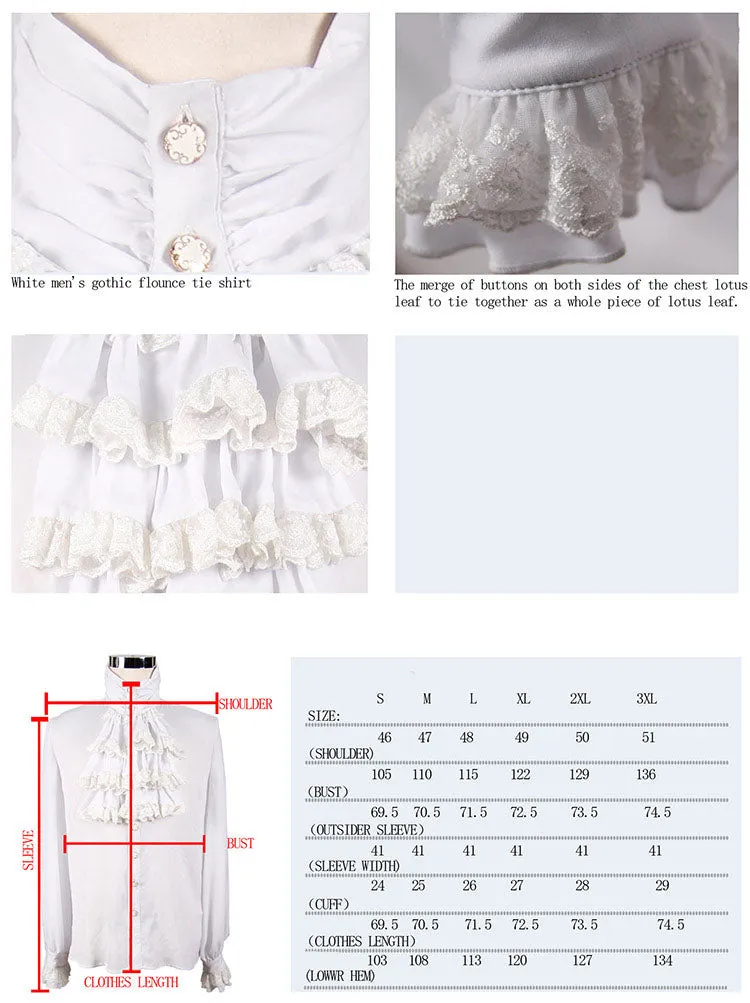 Steampunk Victorian Men's Ruffled Dress Shirt