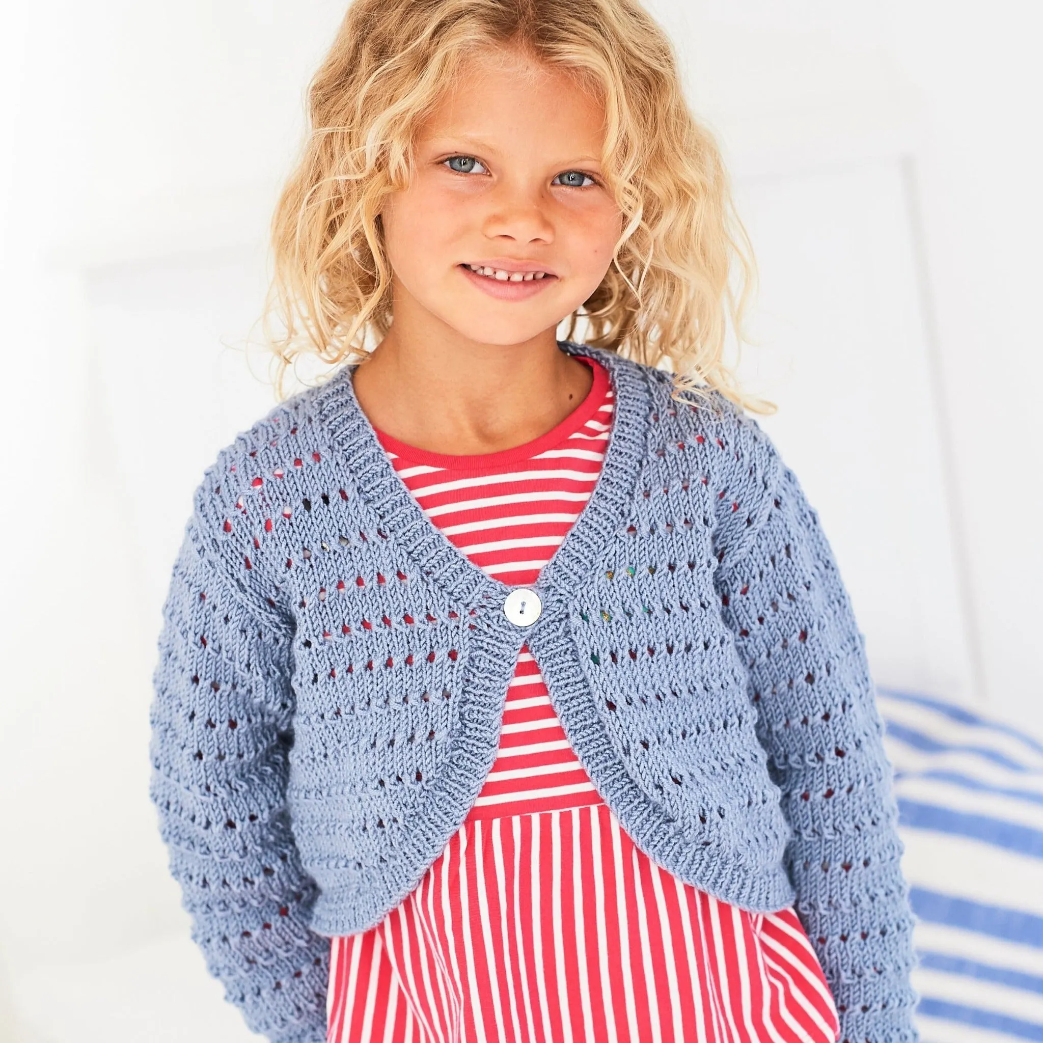Stylecraft Kids Easy Lace Cardigan DK Knitting Pattern 9604