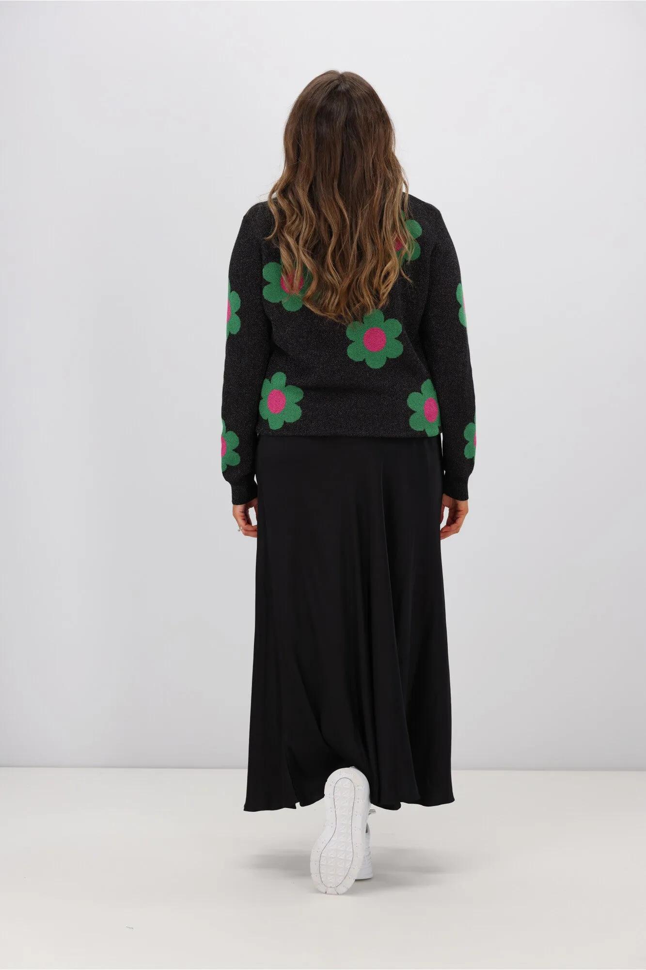 Sugarhill Brighton Rowena Jumper Sparkle Flowers Black