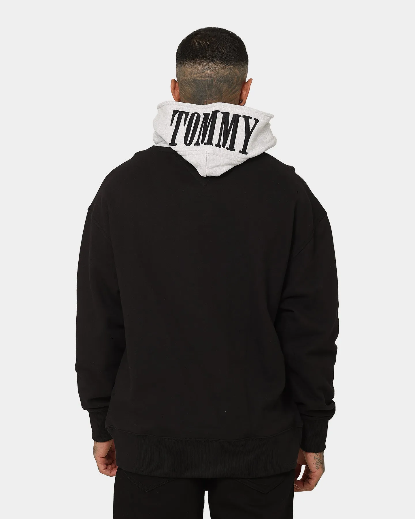 Tommy Jeans TJM Relaxed Block Mix Media Hoodie Black
