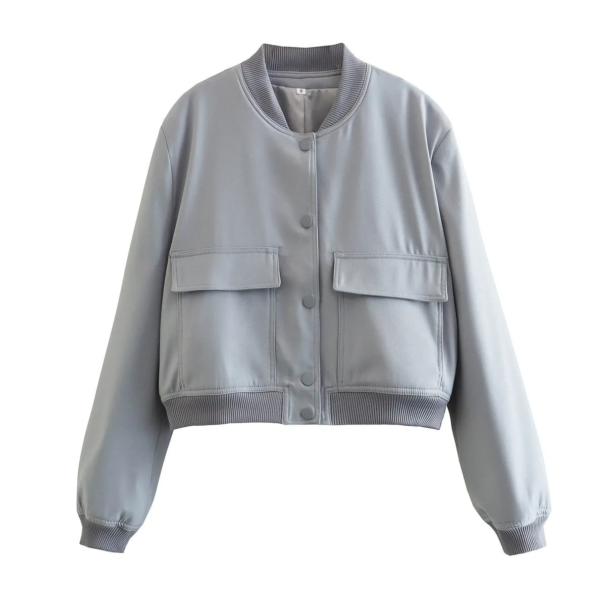 Trendy Casual Cropped Bomber Jacket