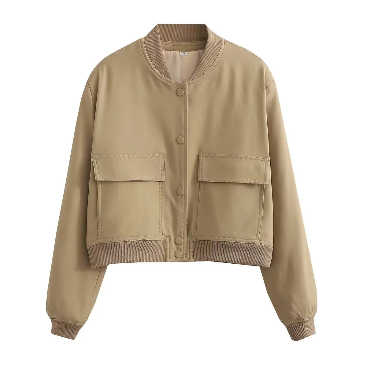 Trendy Casual Cropped Bomber Jacket