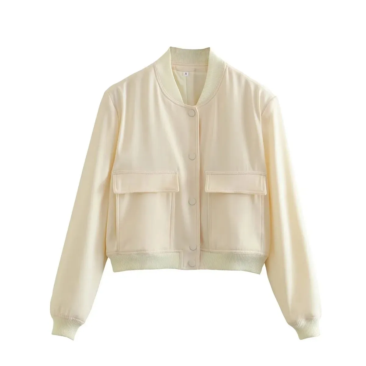 Trendy Casual Cropped Bomber Jacket