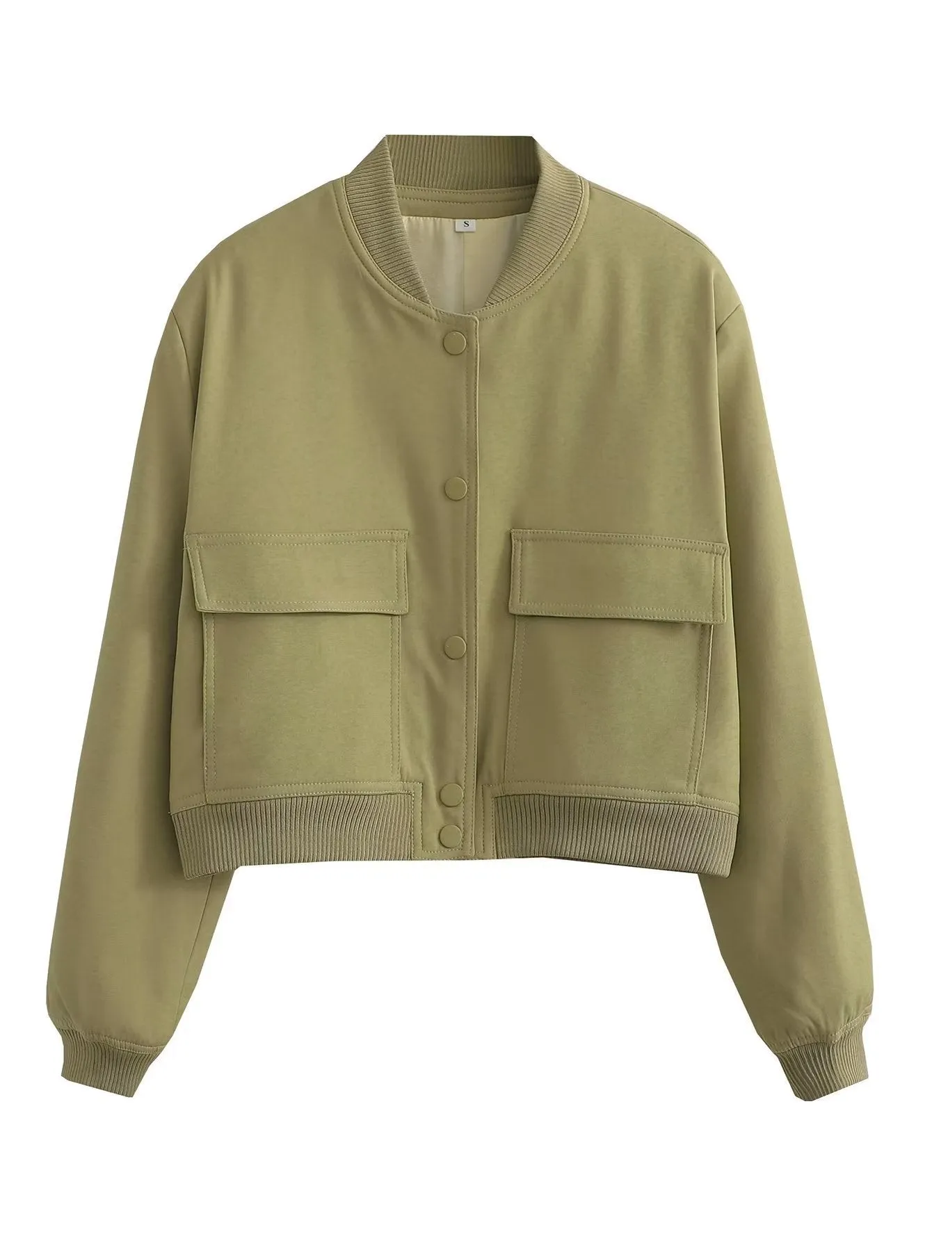 Trendy Casual Cropped Bomber Jacket